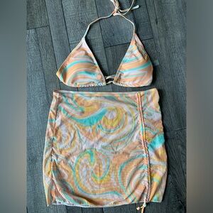 NWOT Colorful Swirl Bikini Set